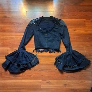 Lip Service y2k Gothic Pirate Genie Boho Top flare sleeve coin trip Costume